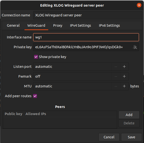 Ubuntu GUI Wireguard VPN edit